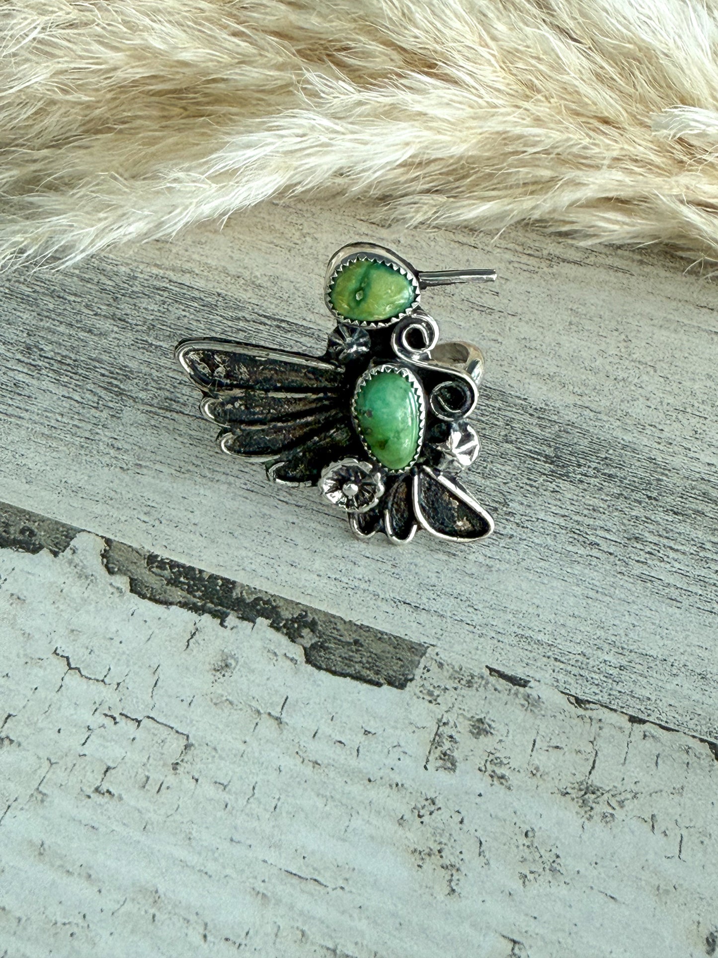 Native American Sonoran Gold Hummingbird Adjustable Ring