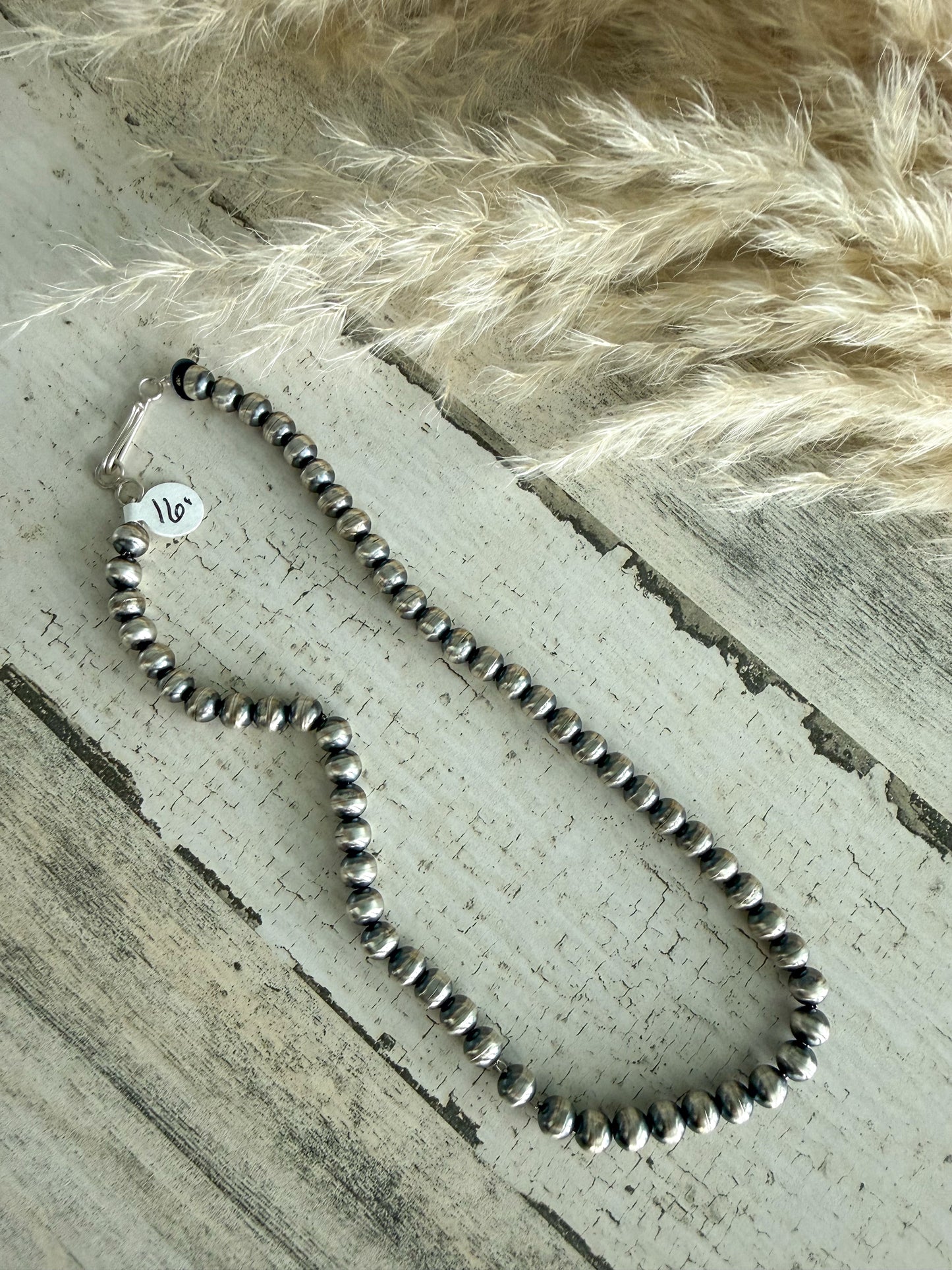 Native American Navajo Pearl Necklace 16" 7mm