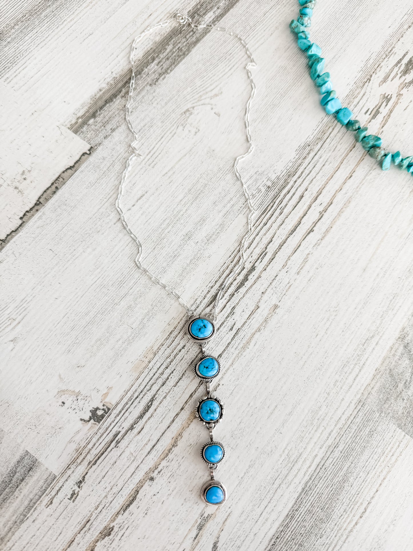 Native American 5 Kingman Stone 22" Necklace