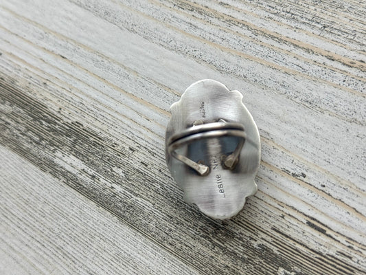 Native American Sonoran Rose Turquoise Ring 10.5