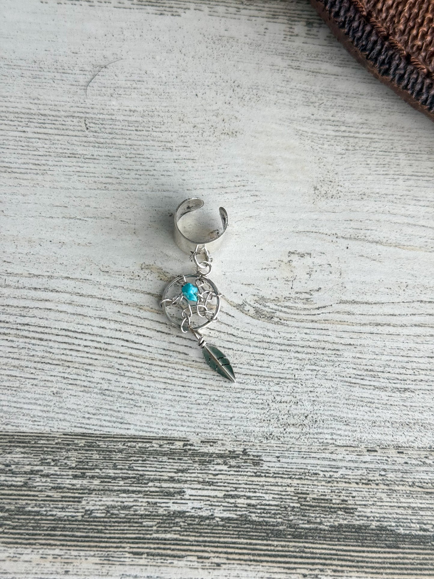 Native American Sterling Dreamcatcher Ear Cuff