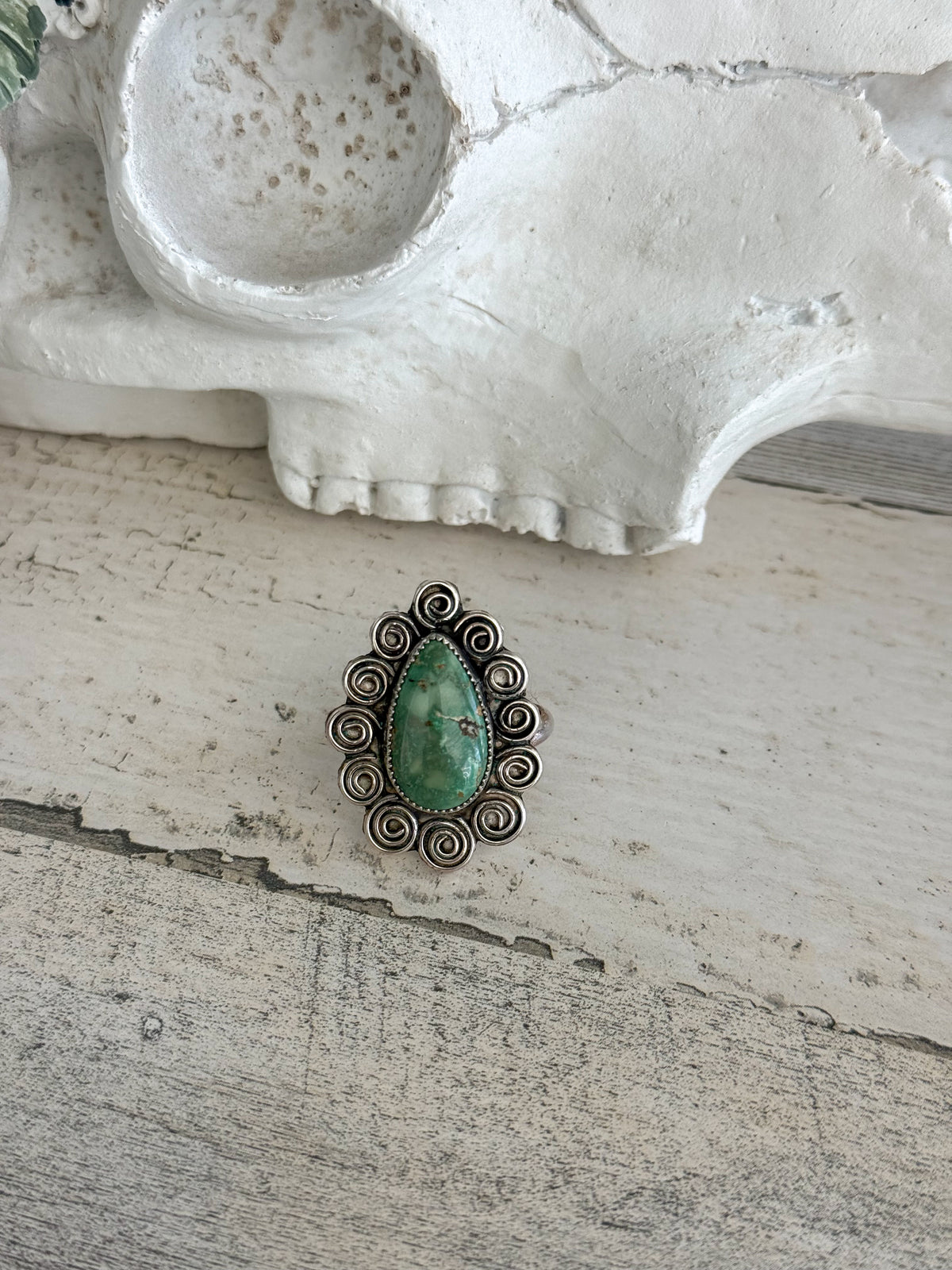 Native American Emerald Valley Adjustable Ring