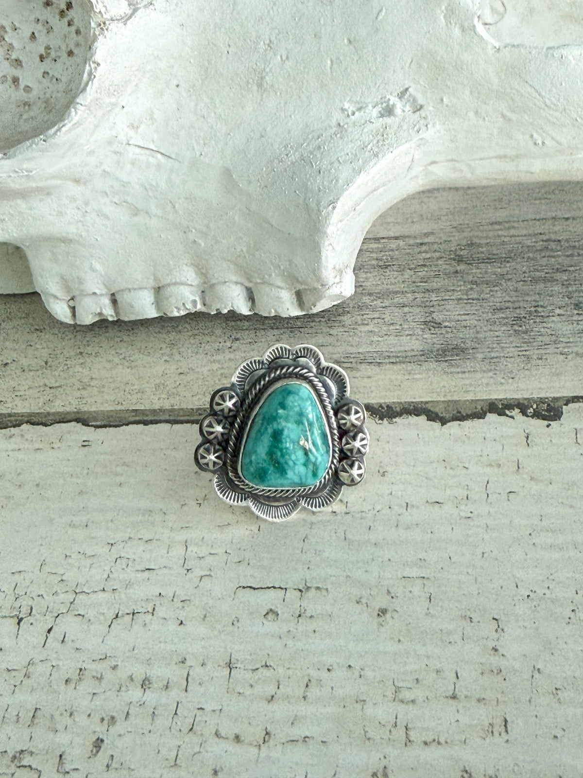 Native American Fox Turquoise Ring 8