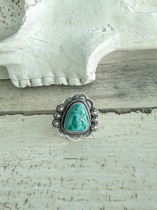 Native American Fox Turquoise Ring 8