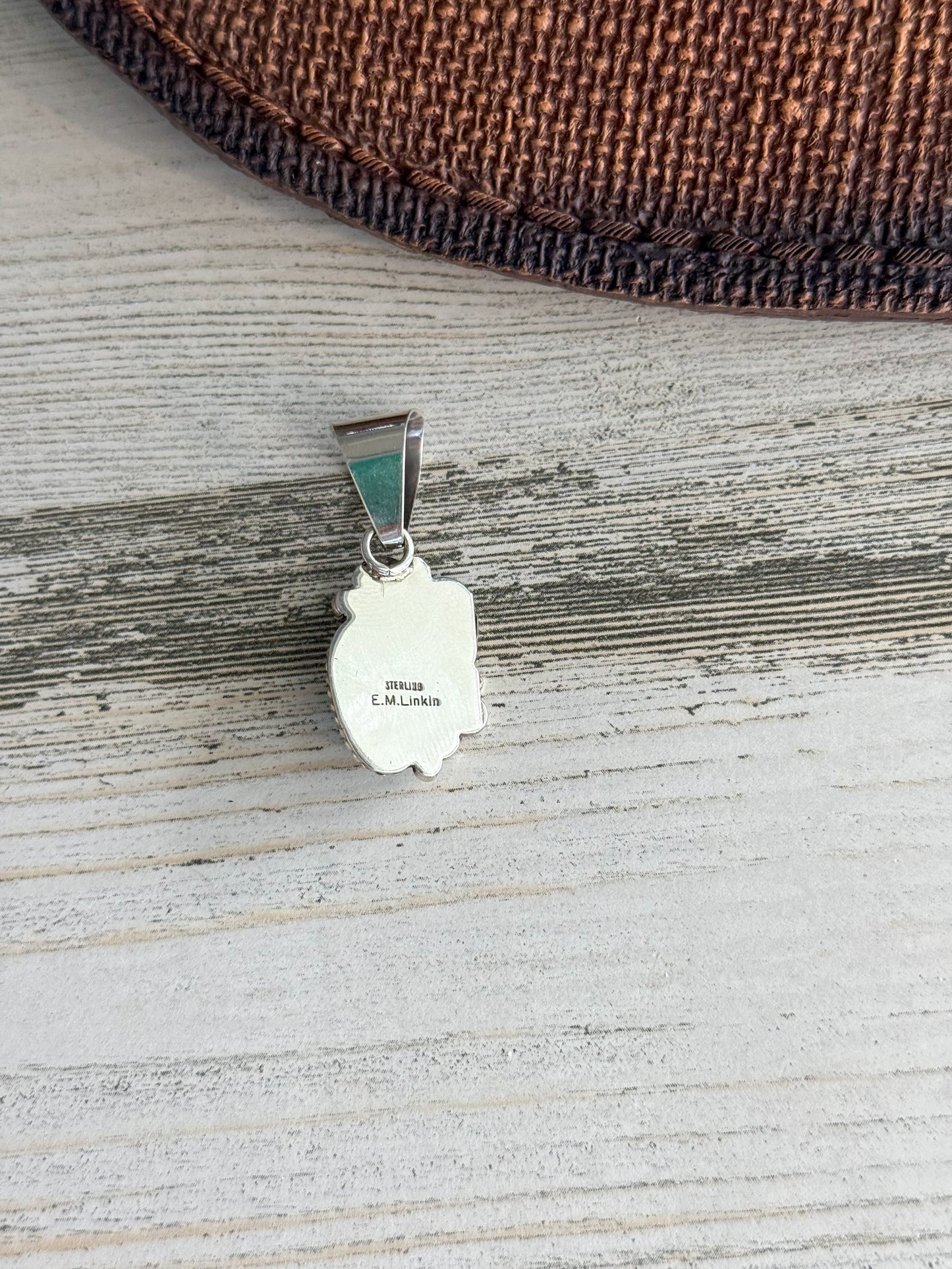 Native American Turquoise & Leaf Pendant