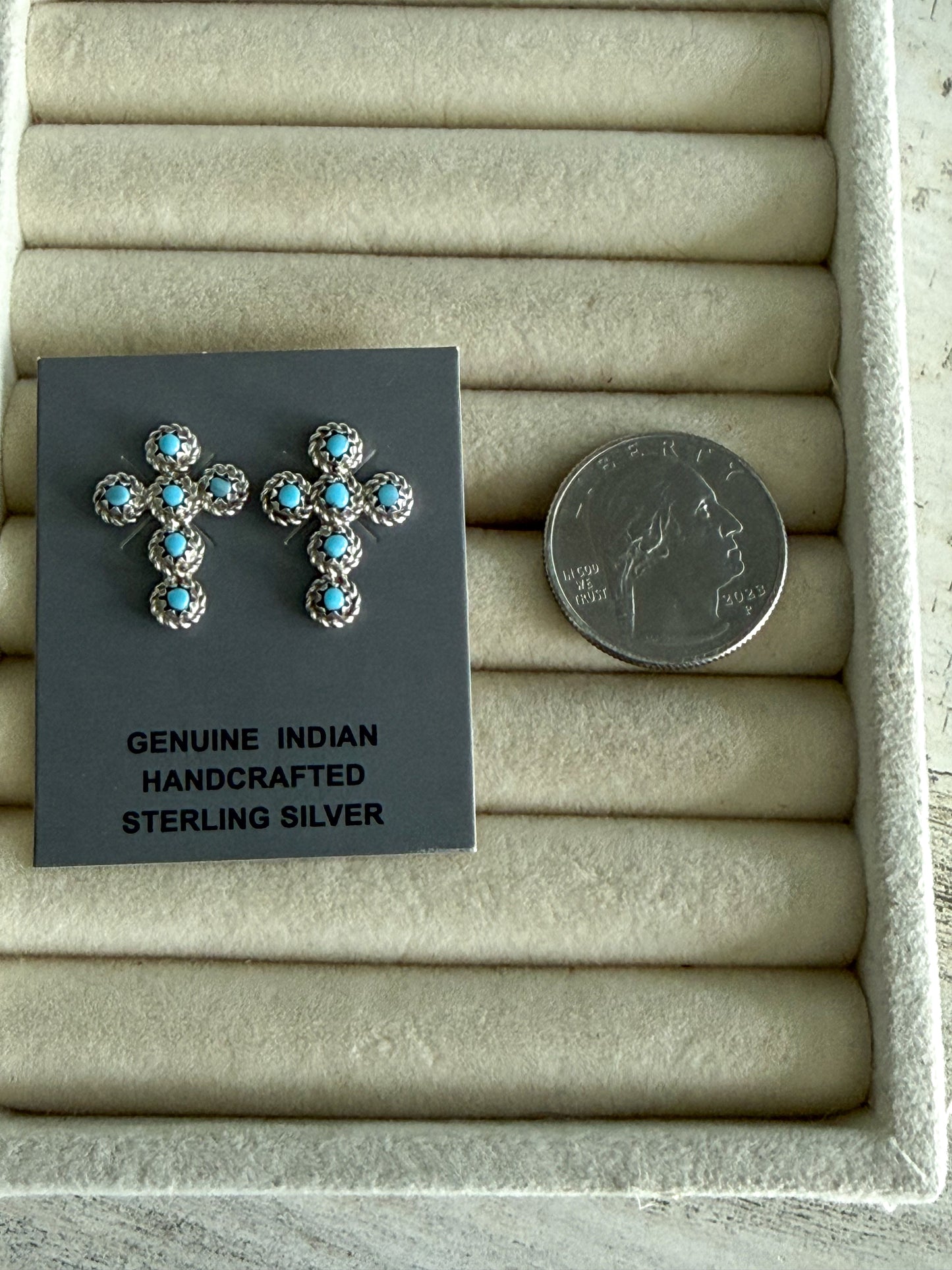 Native American Turquoise Cross Earrings