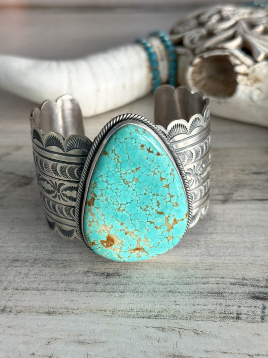Native American Made #8 Turquoise Cuff 6-7/8"