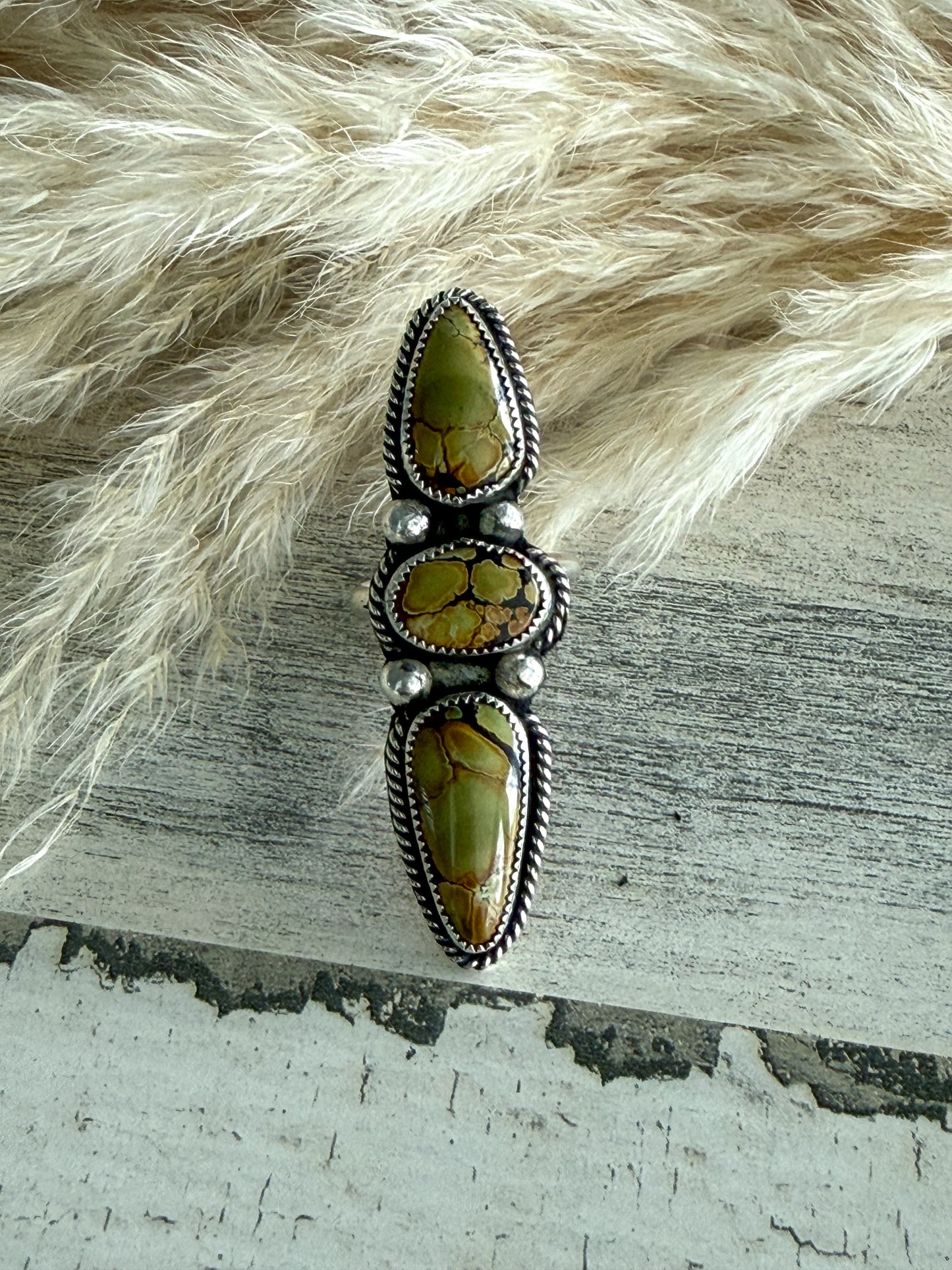 Native American 3 Tier Hubei Adjustable Ring