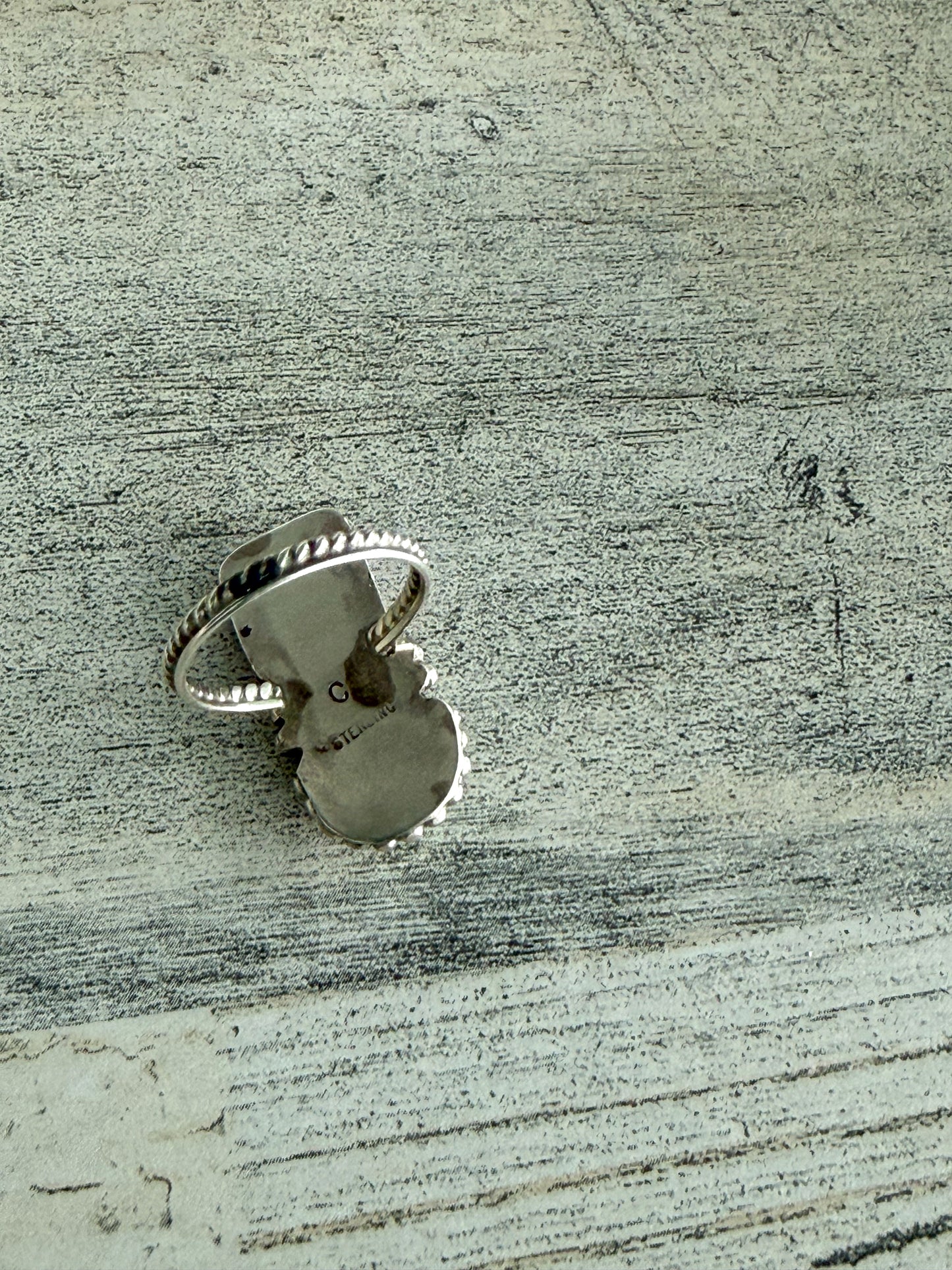 Native American Turquoise & Spiny Ring 8