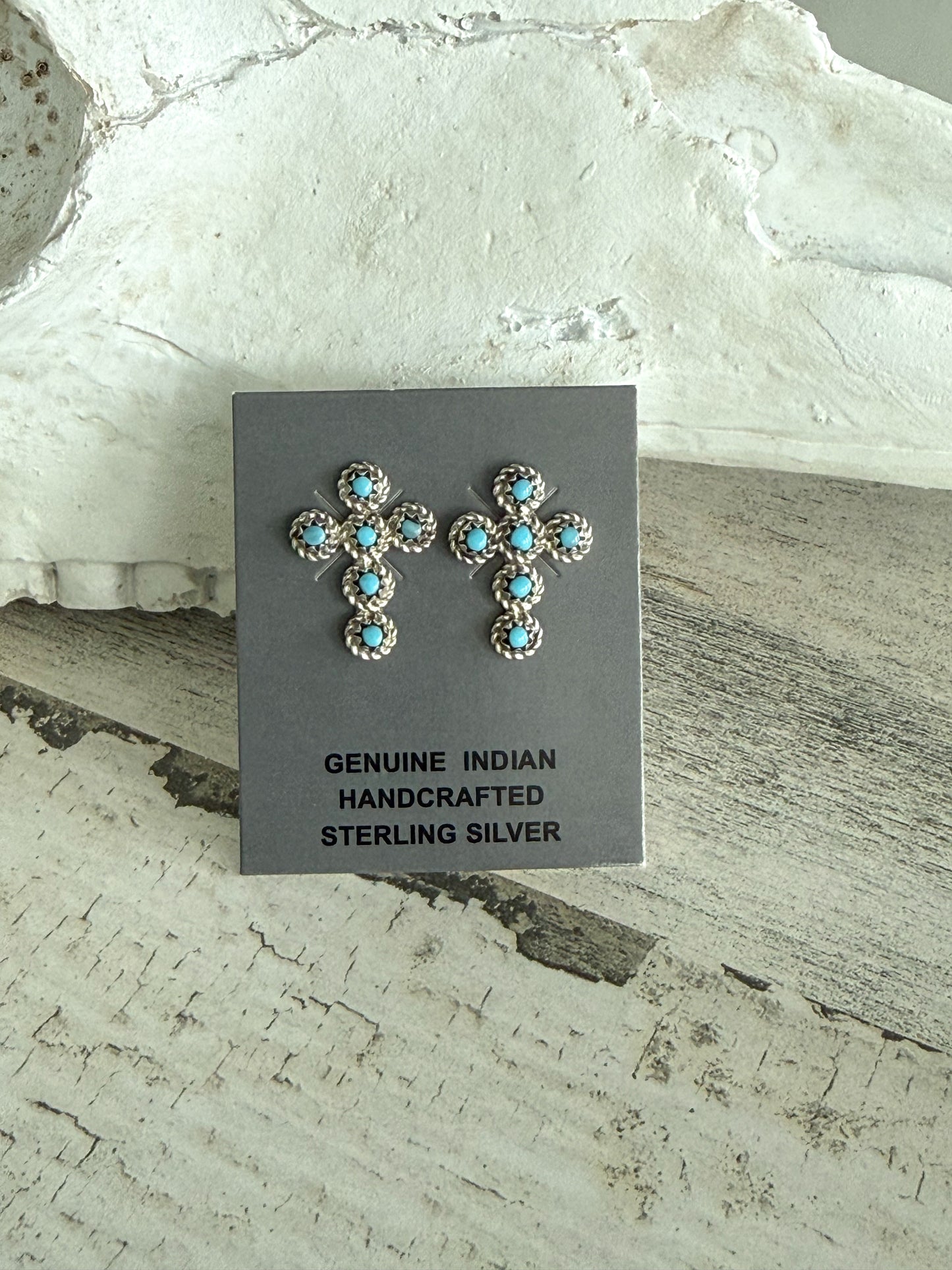 Native American Turquoise Cross Earrings