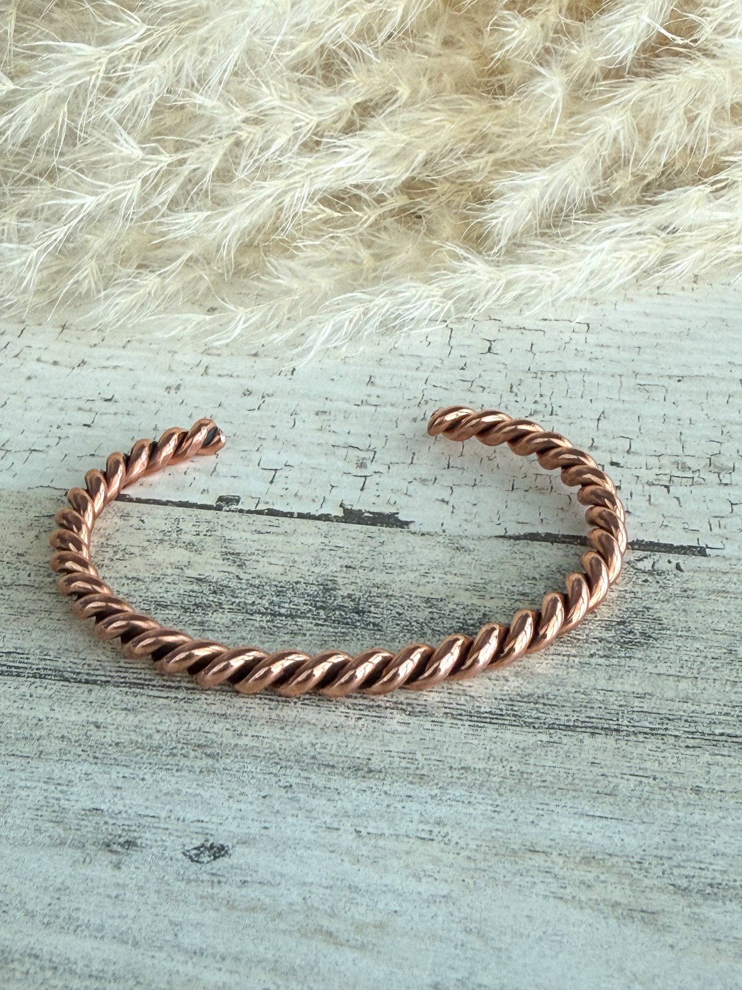 Native American Copper Twist Cuff 6.5"