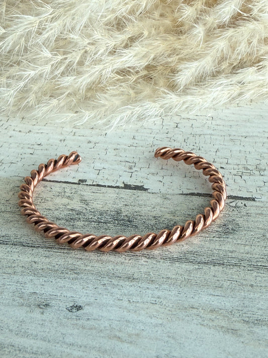 Native American Copper Twist Cuff 6.5"