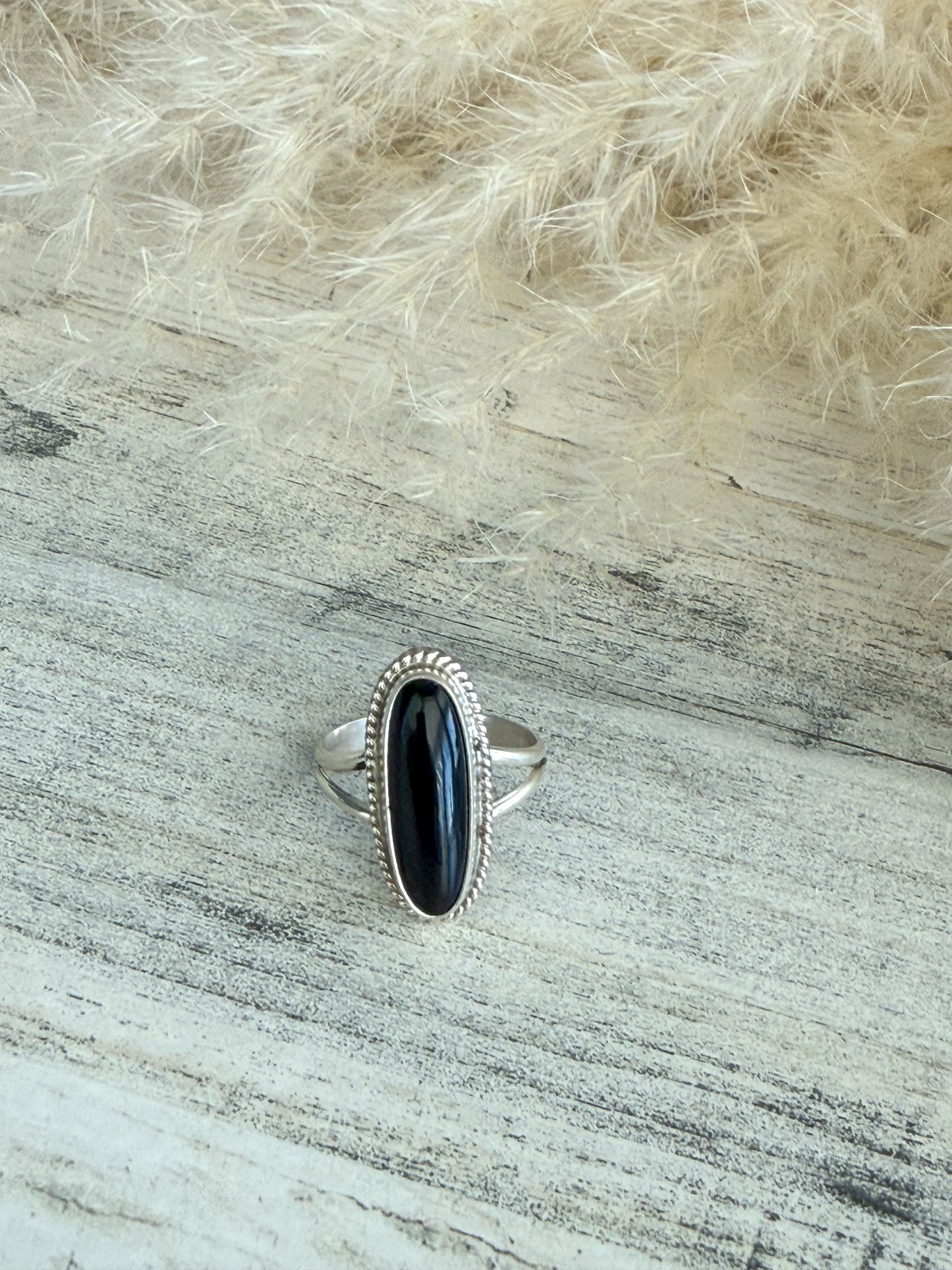 Native American Black Onyx Ring 8