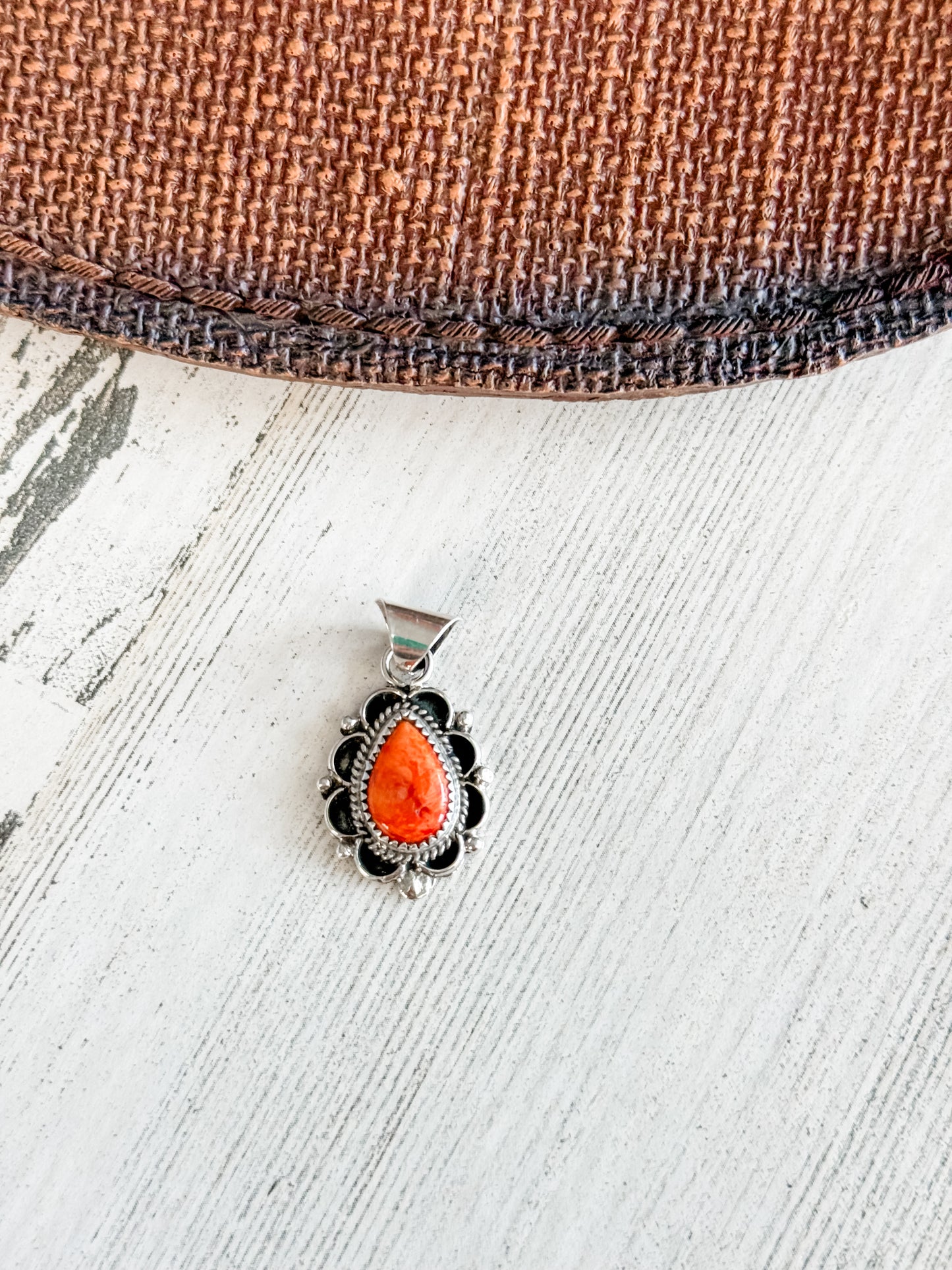 Native American Orange Spiny Pendant