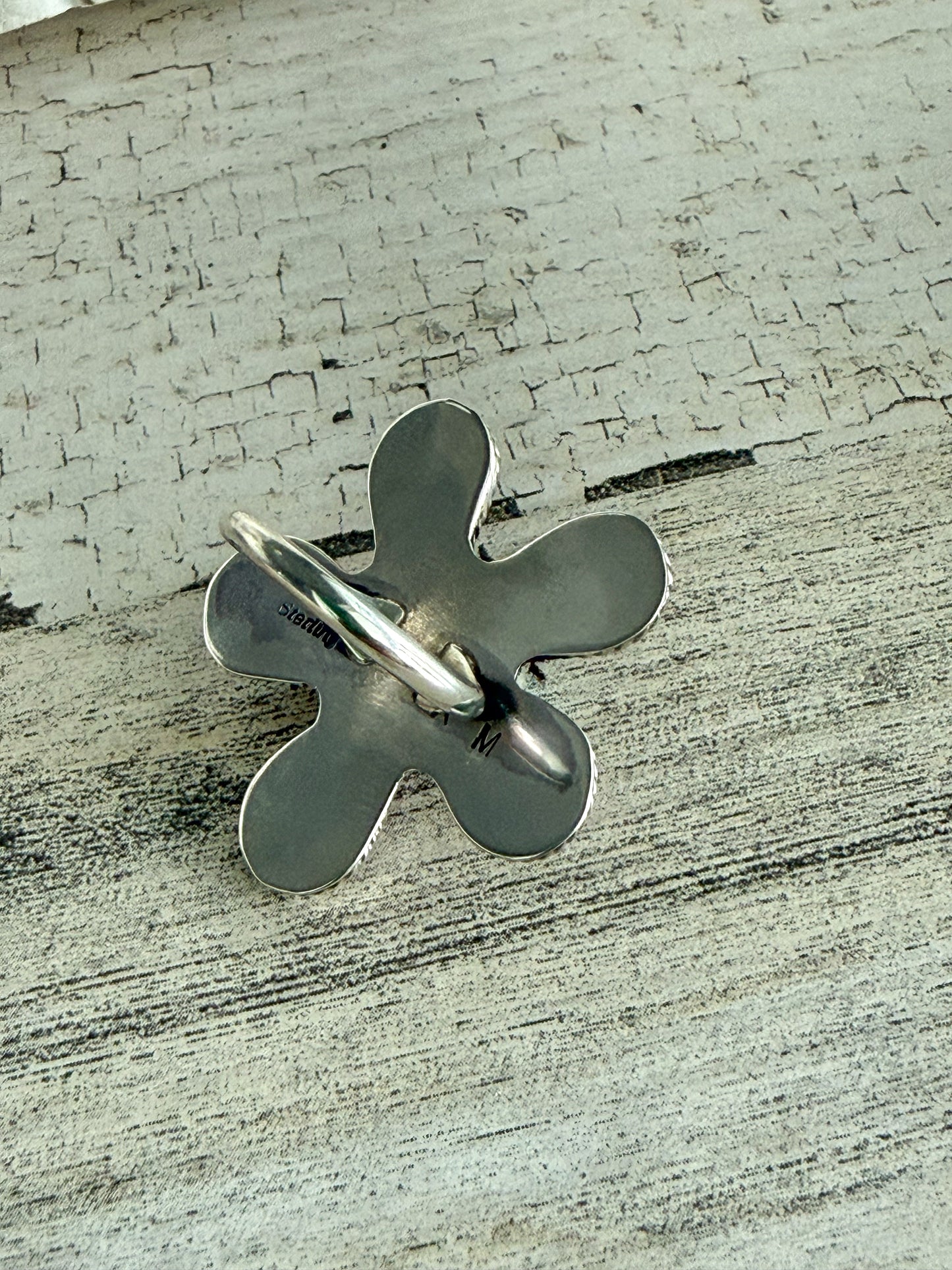 Native American Flower Turquoise Ring 7