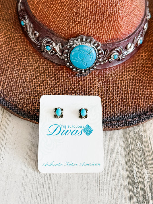 Native American Sterling Turquoise Zuni Studs