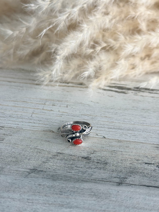 Native American Coral Ring 8
