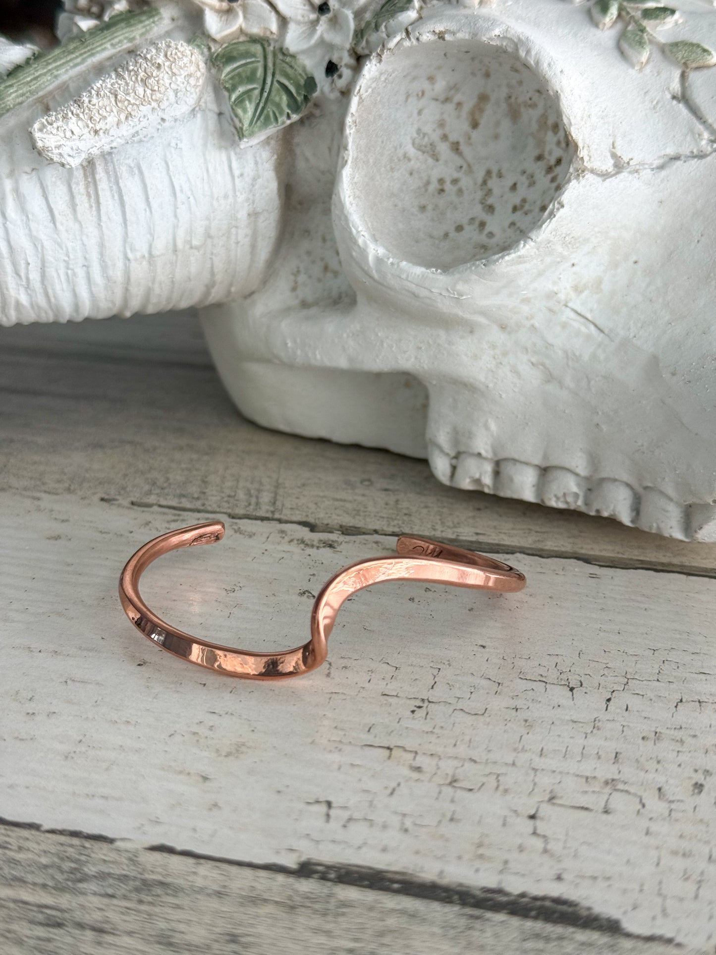 Native American Copper Wave Cuff 6-3/8"