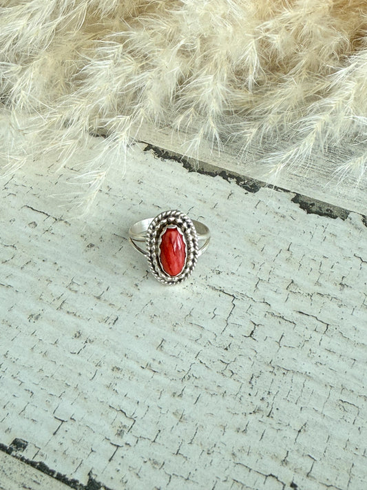 Native American Red Spiny Ring 8.5