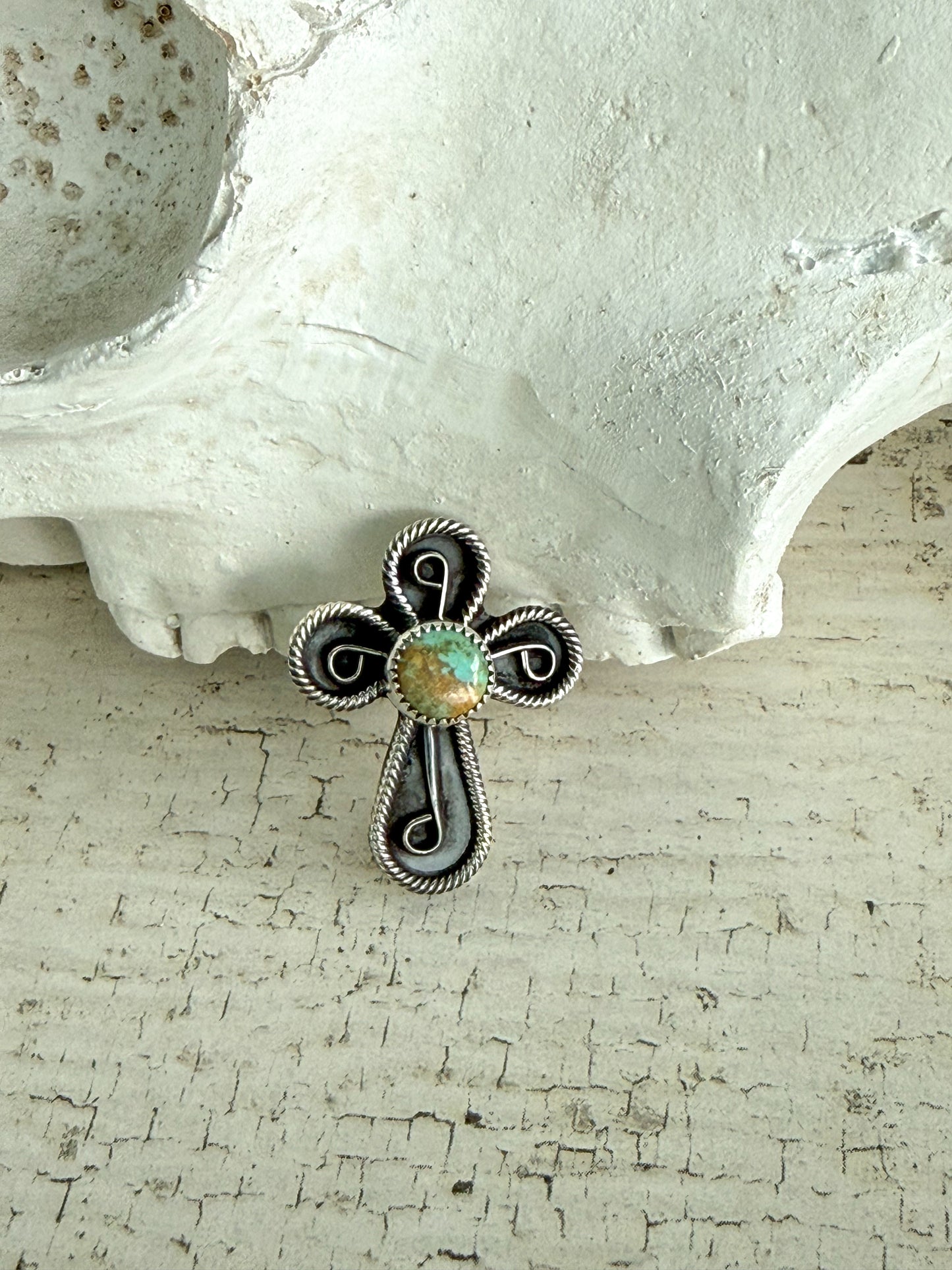 Native American Cross Turquoise Ring 8