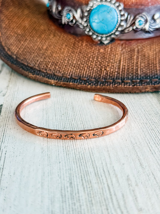 Native American Copper Bracelet 6.75"