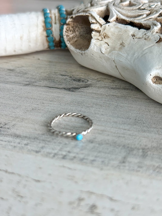 Native American Made Sterling Twist Ring 7.5