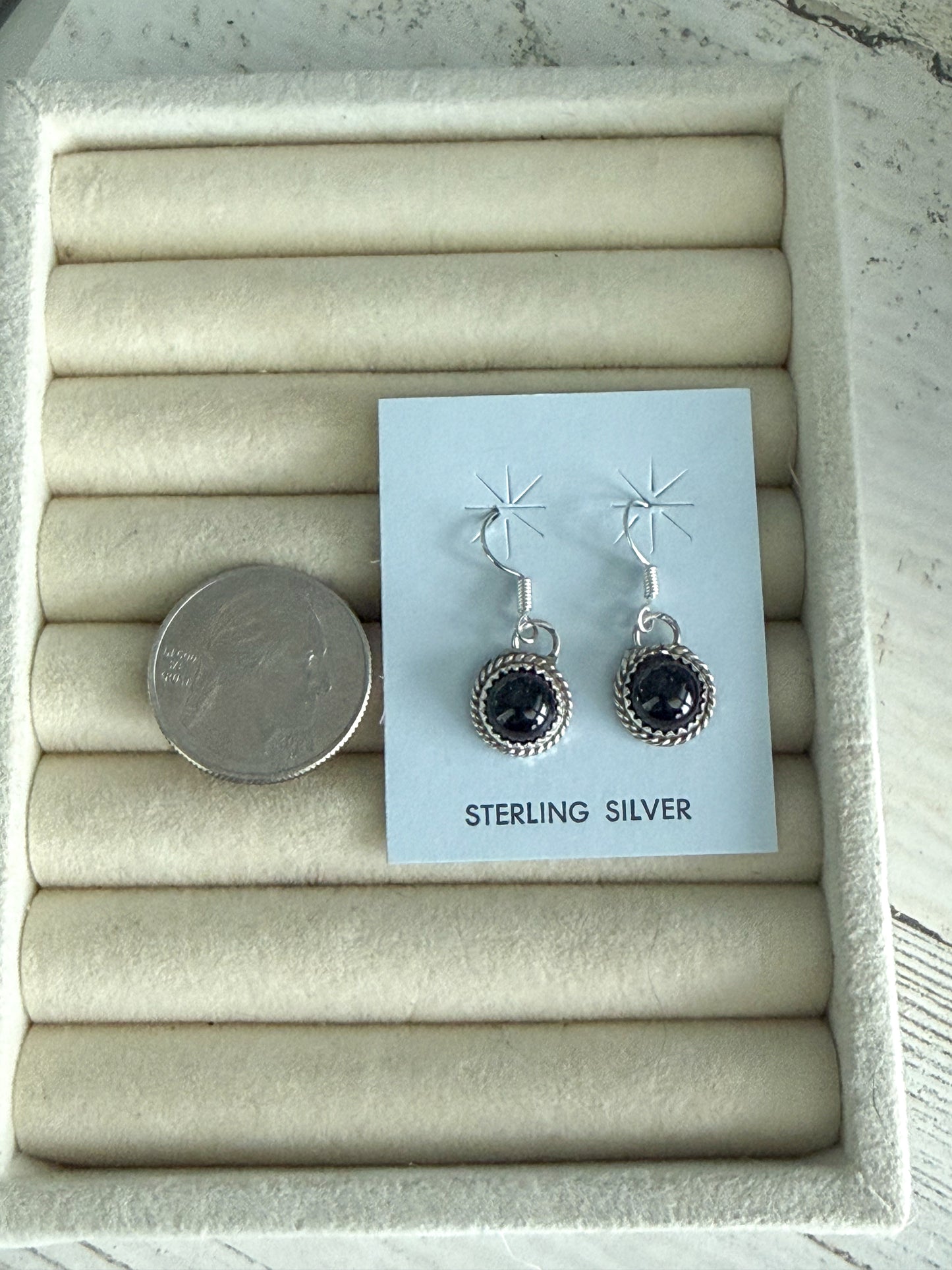 Native American Black Onyx Dangles