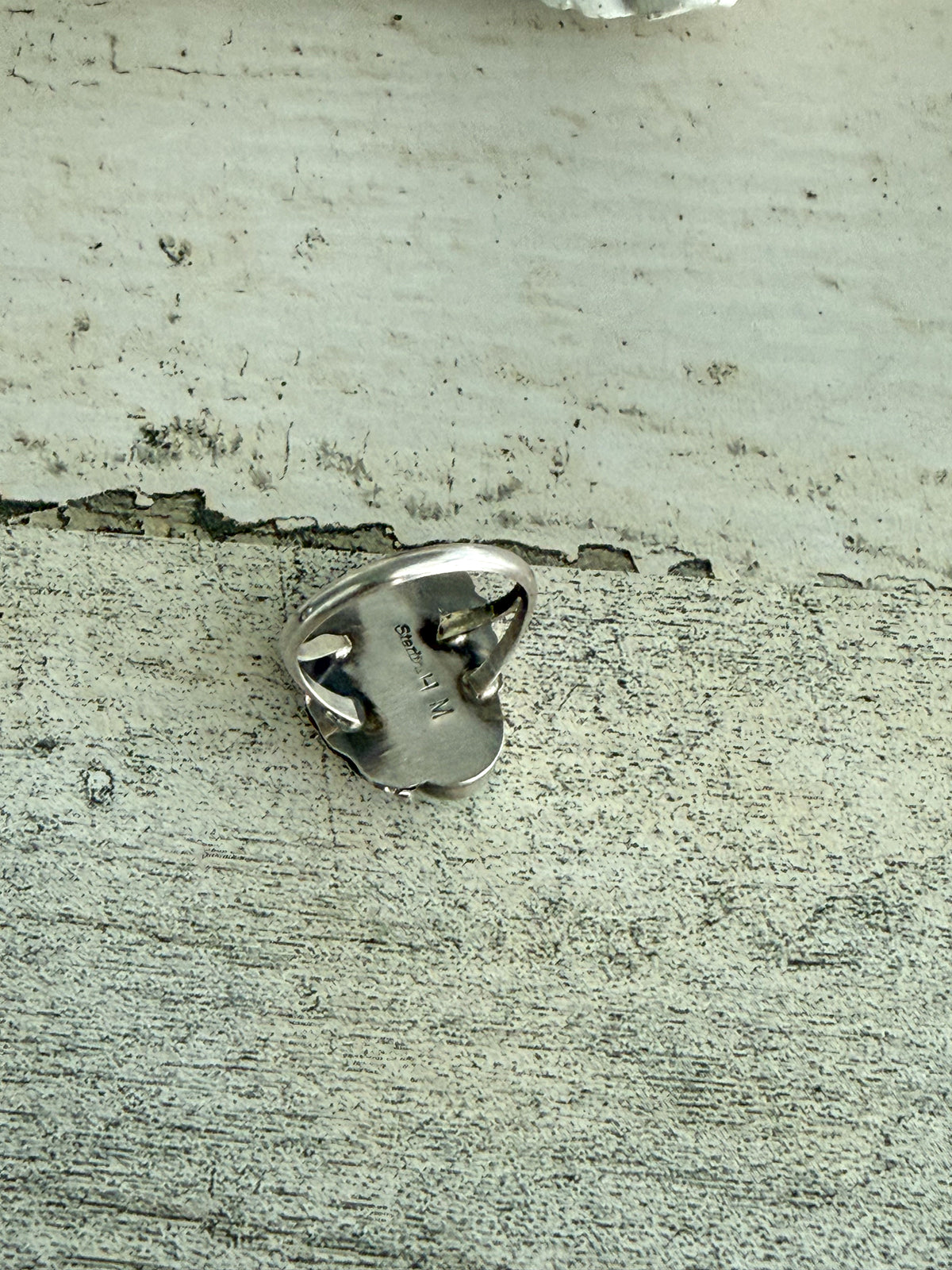 Native American Turquoise Leaf Ring 7.75