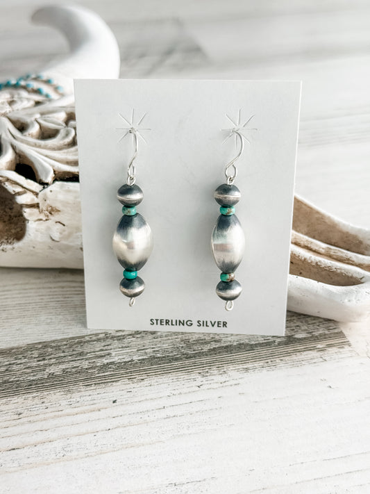 Native Made Navajo Pearl & Turquoise Earrings