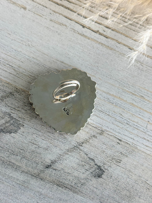 Native American Pink Conch Adjustable Ring