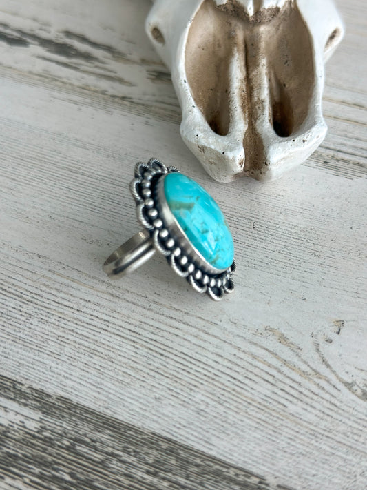 Native Made #8 Sterling Silver Adjustable Ring