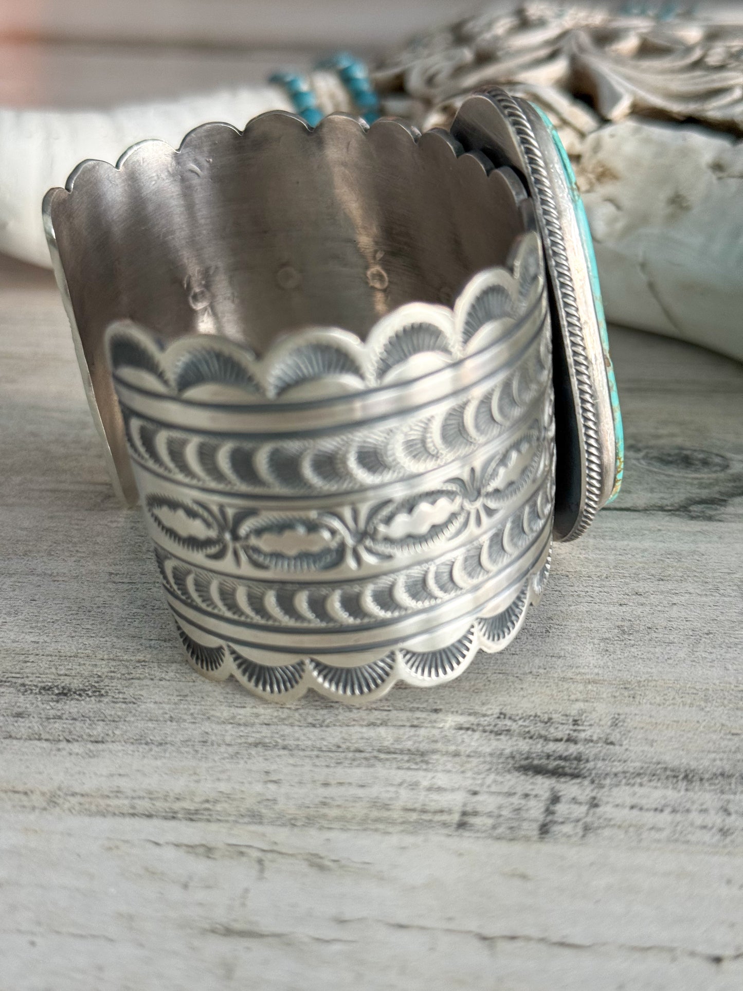 Native American Made #8 Turquoise Cuff 6-7/8"