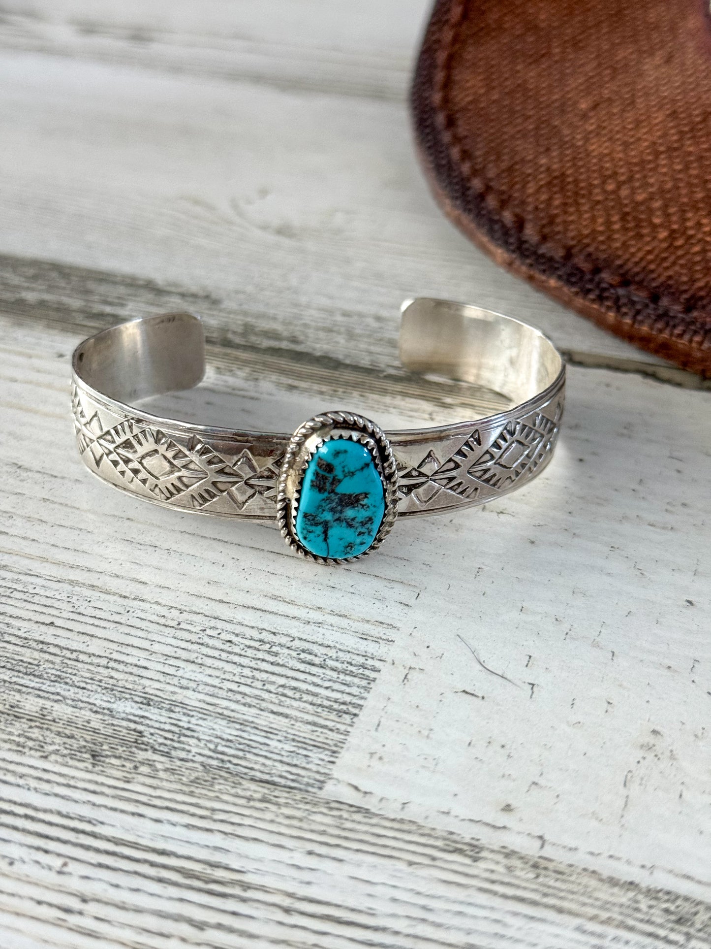 Native American Kingman Stamped Cuff 7"