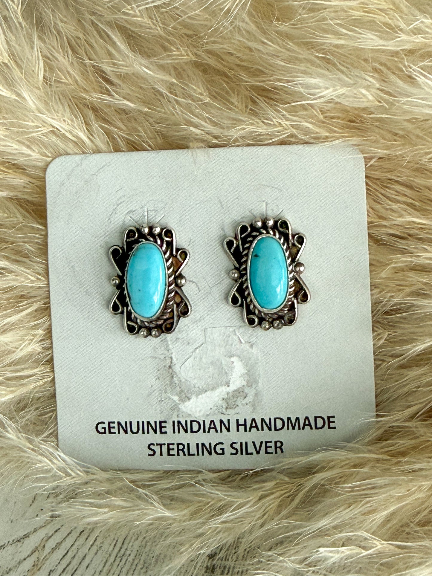 Native American Sterling Turquoise Earrings