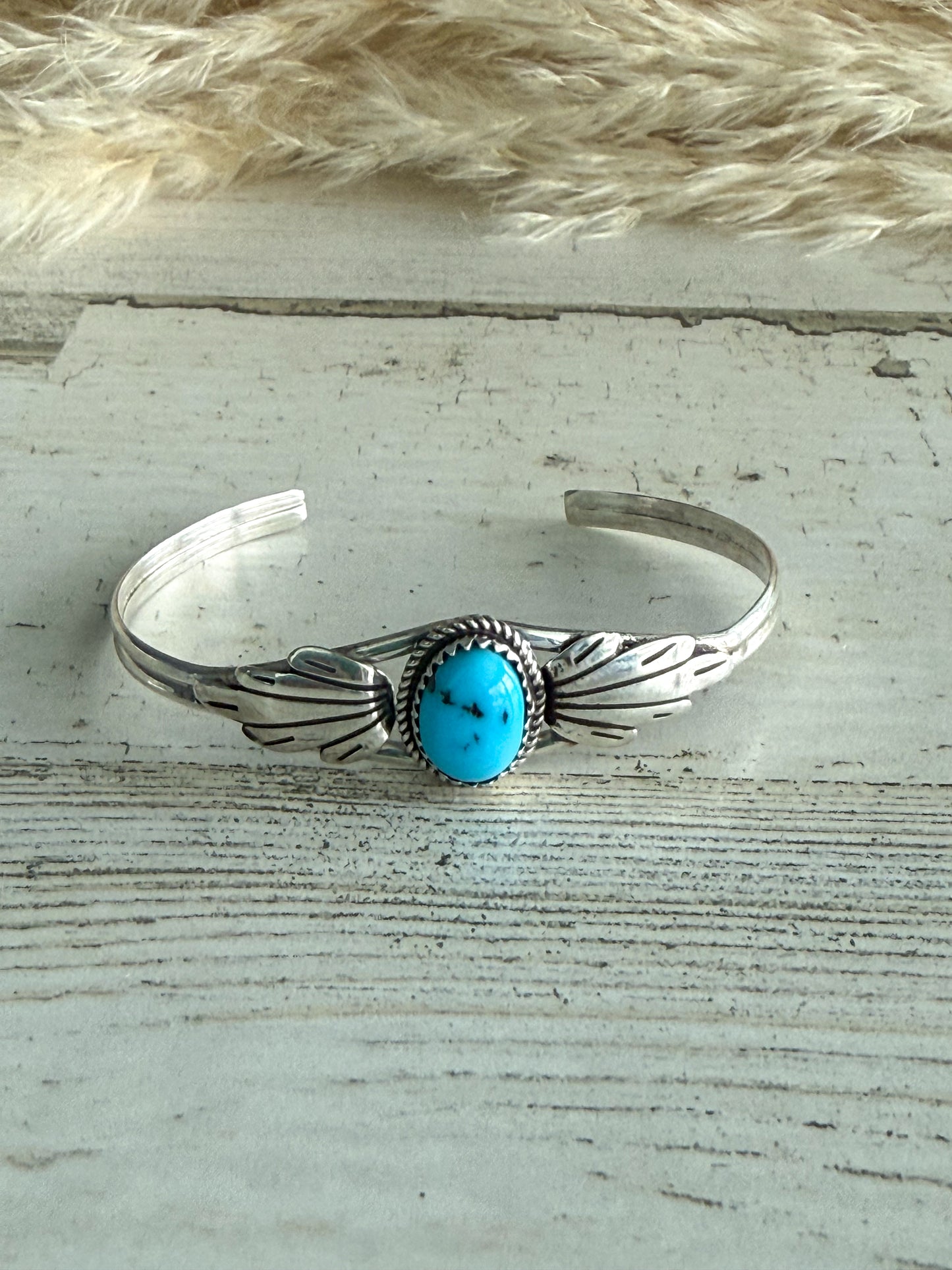 Native American Kingman Turquoise Cuff 6.75"