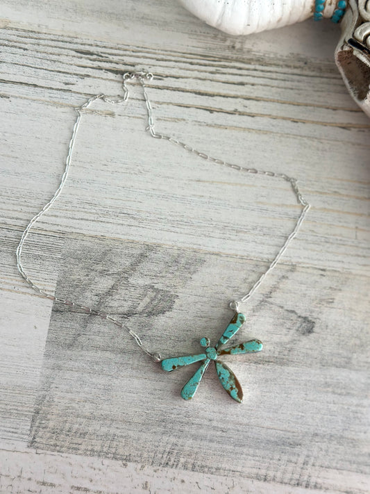 Native Made #8 Turquoise Dragonfly Necklace
