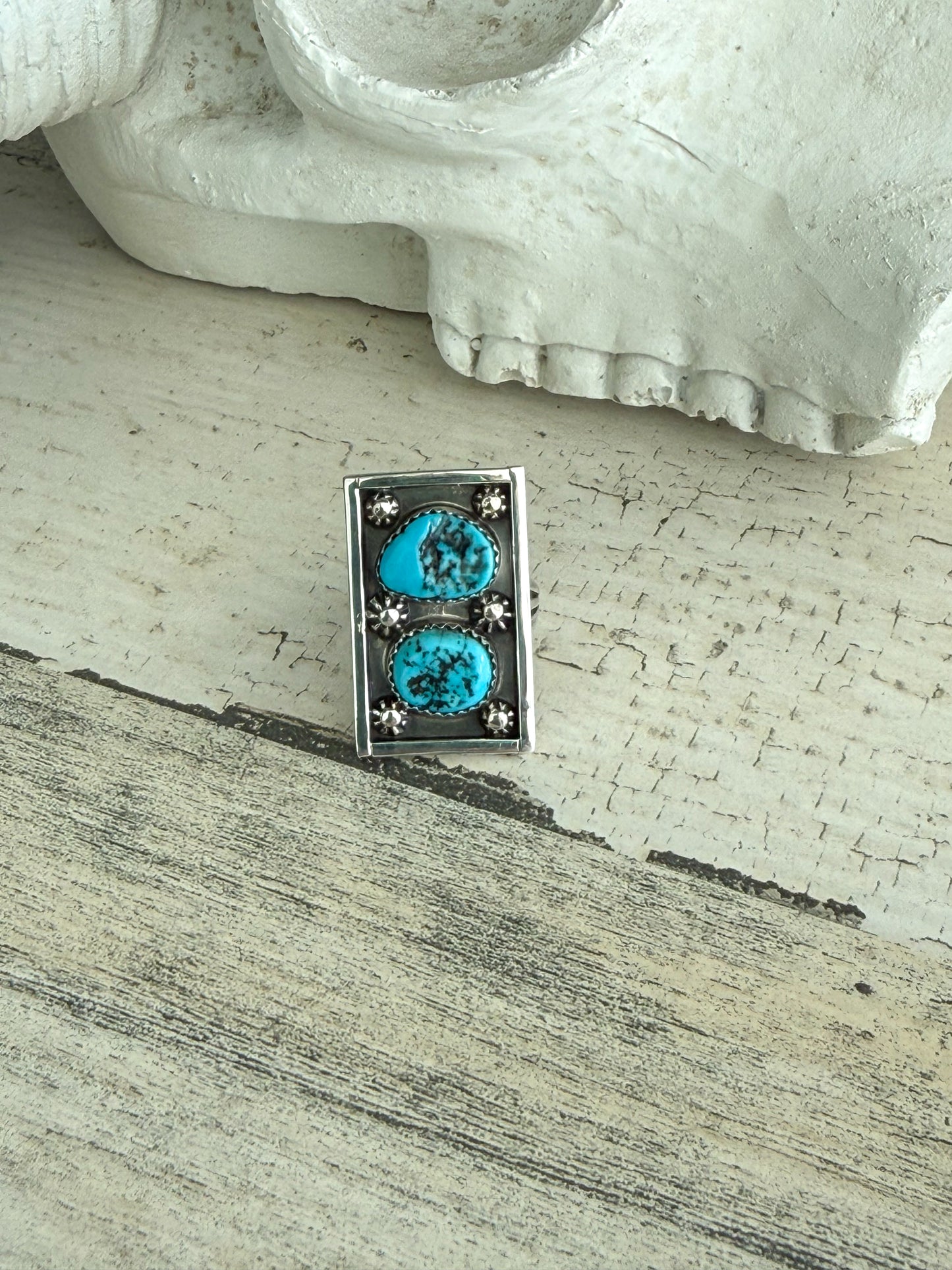 Native American Kingman Turquoise Ring 9