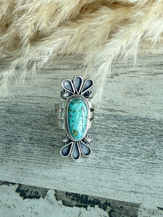 Native American Blue Ridge Turquoise Ring 9.5