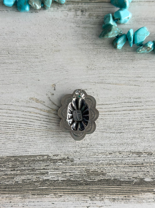 Native American Silver Stamped Concho Earrings