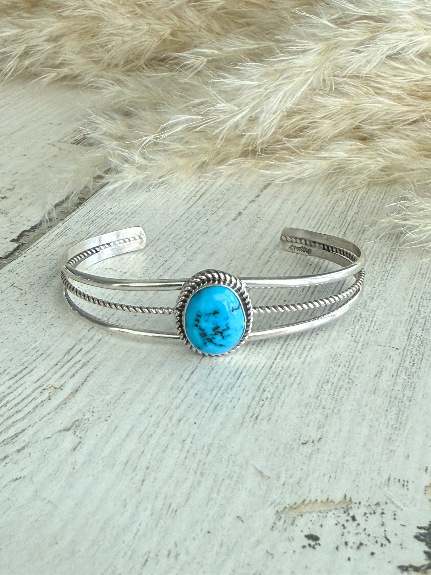 Native American Kingman Turquoise Cuff 6.25”