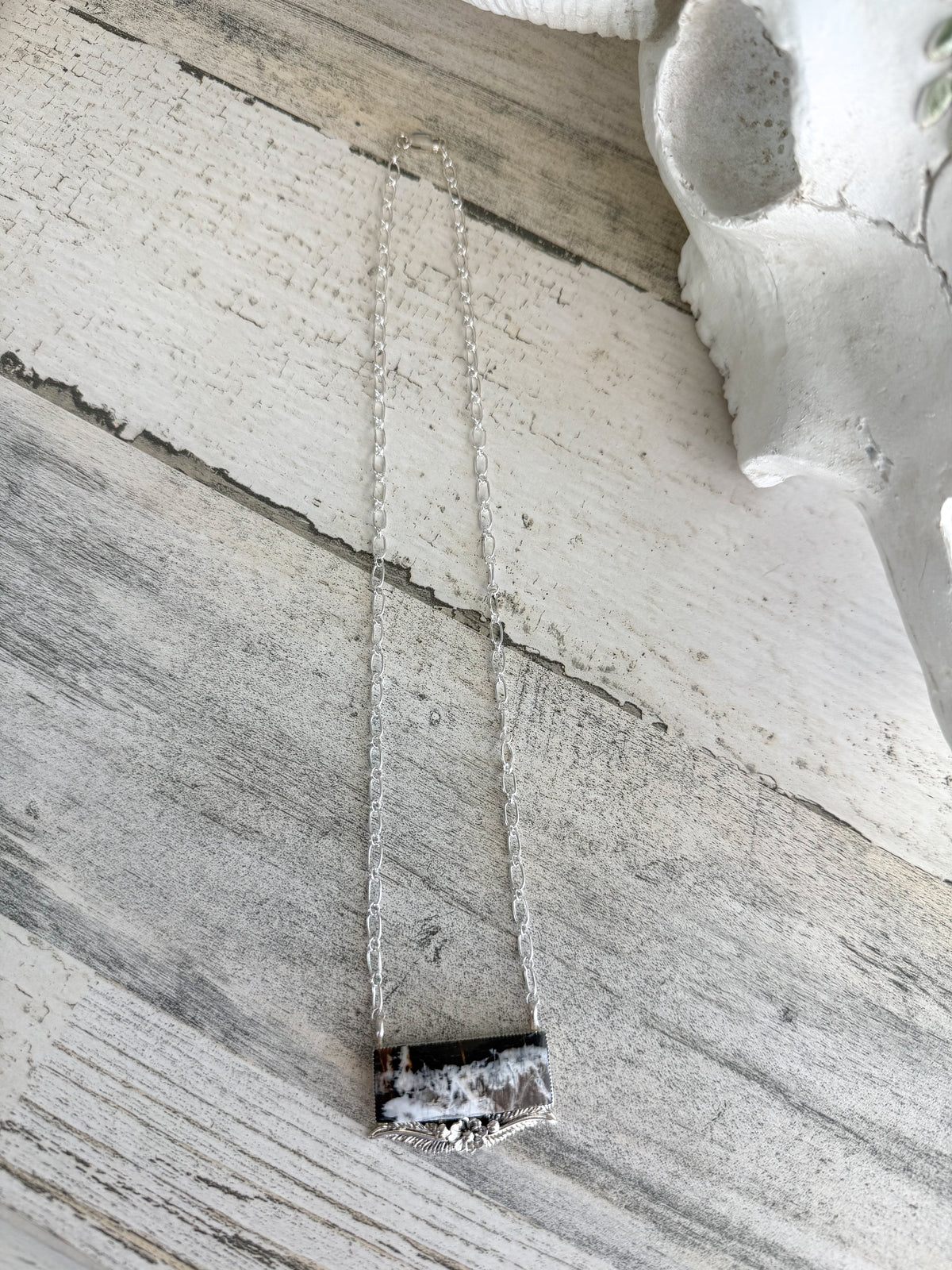 Native American White Buffalo Pendant 18" Necklace
