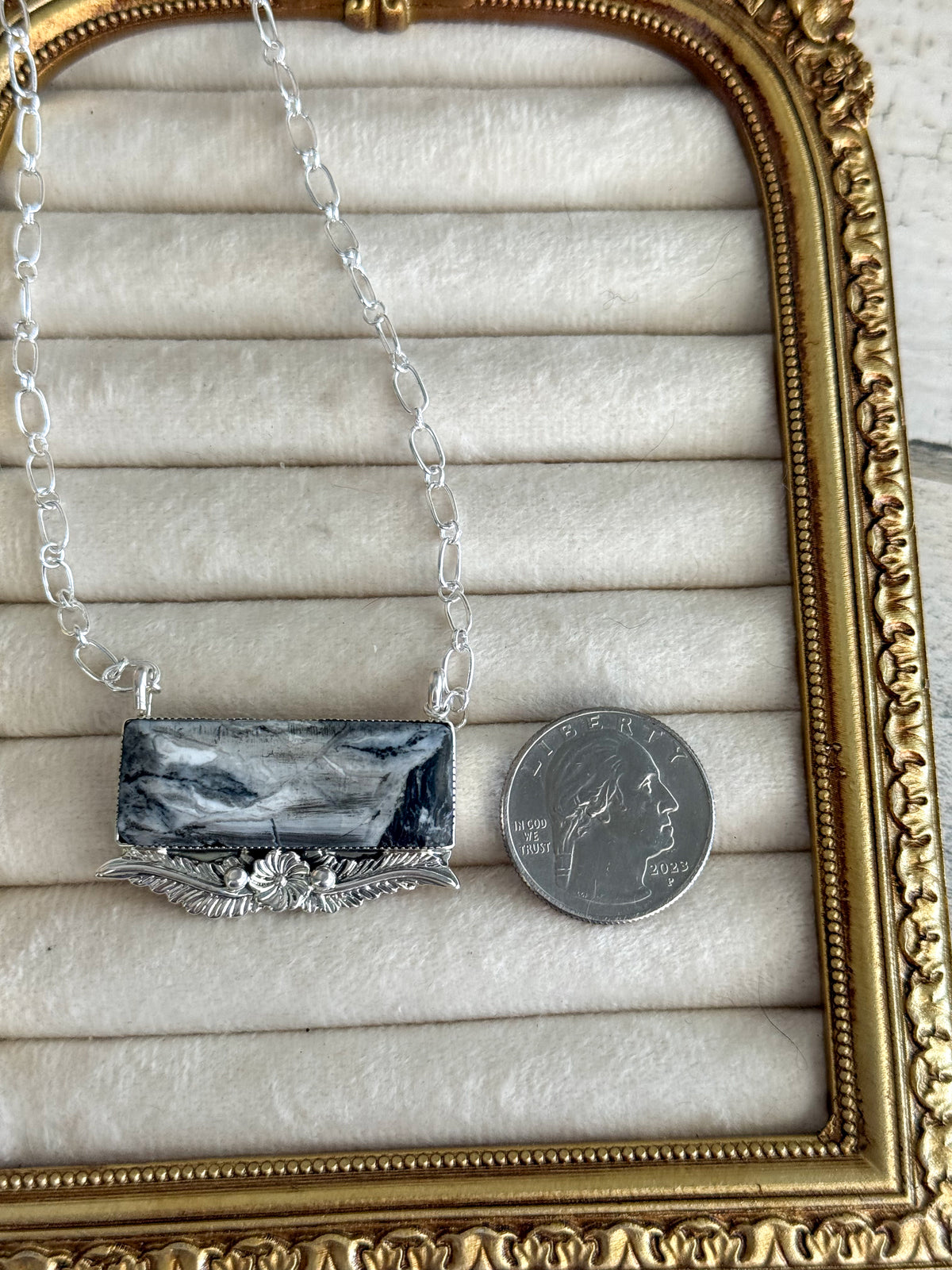 Native American White Buffalo Pendant 18" Necklace