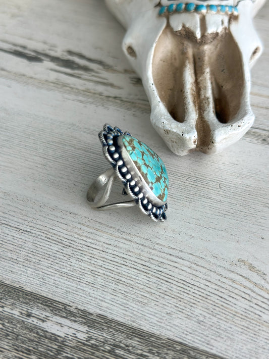 Native Made #8 Turquoise Adjustable Ring