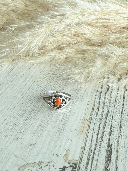 Native American Orange Spiny Ring 7