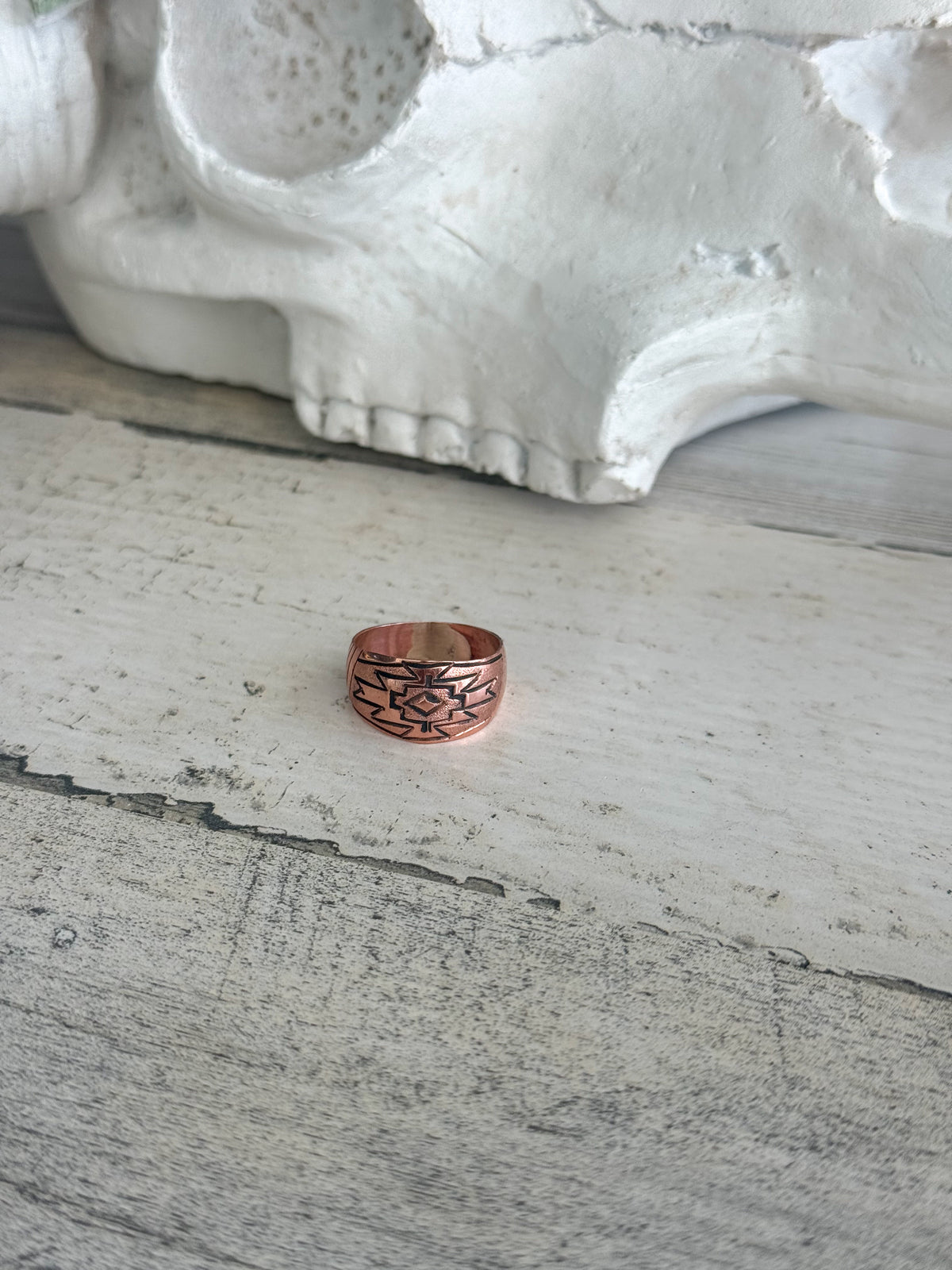 Native American Copper Etched Ring 9