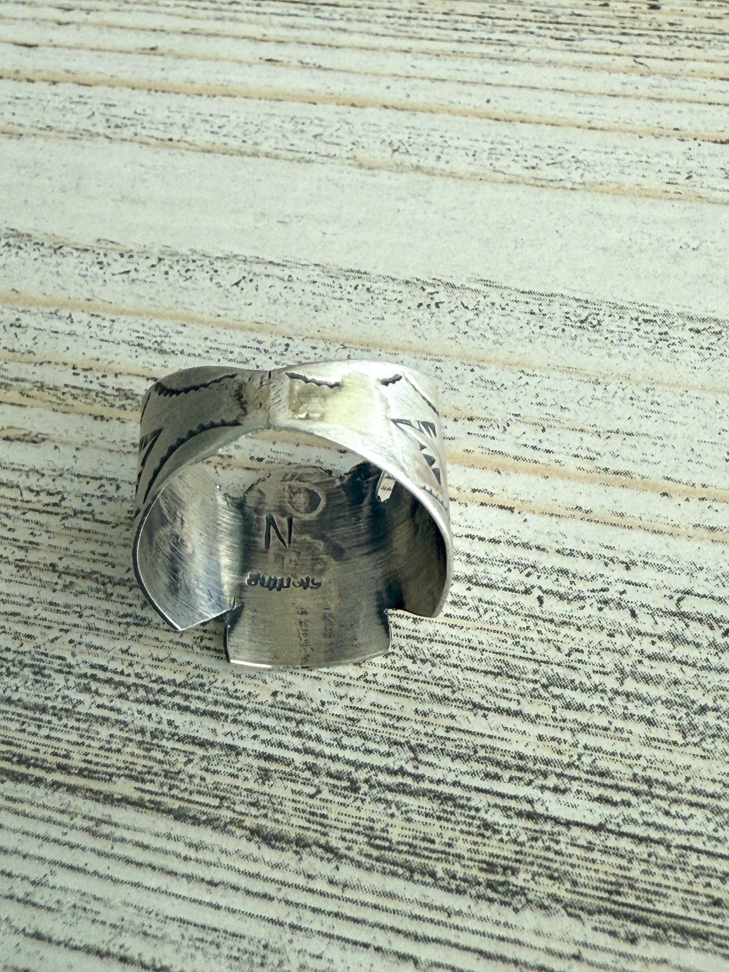 Native Made Sterling Eagle Band Size 8