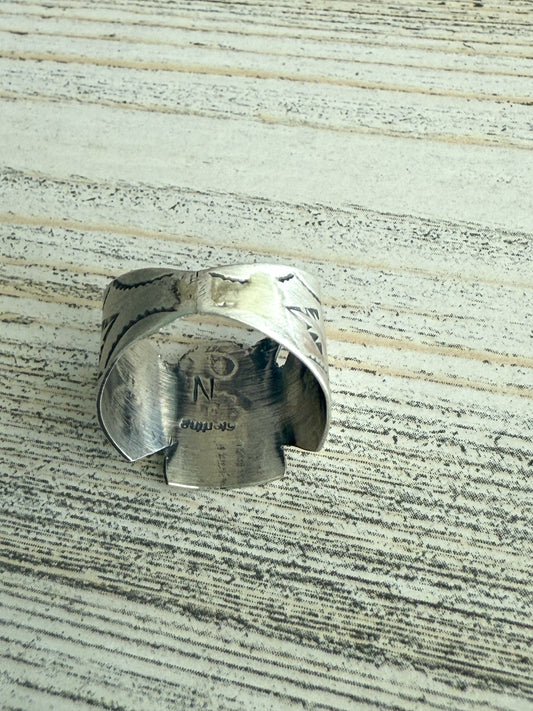 Native Made Sterling Eagle Band Size 8