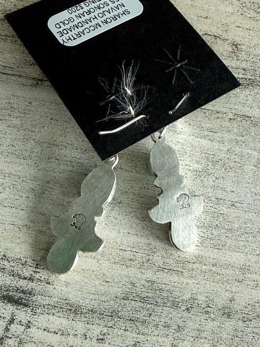 Native American Sonoran Gold Dangle Earrings
