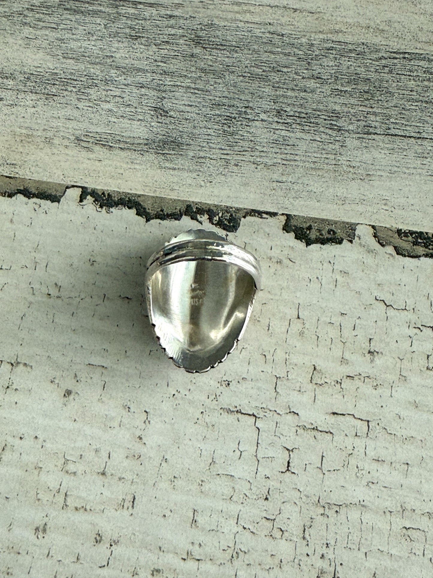 Native American Turquoise & Coral Saddle Ring 10