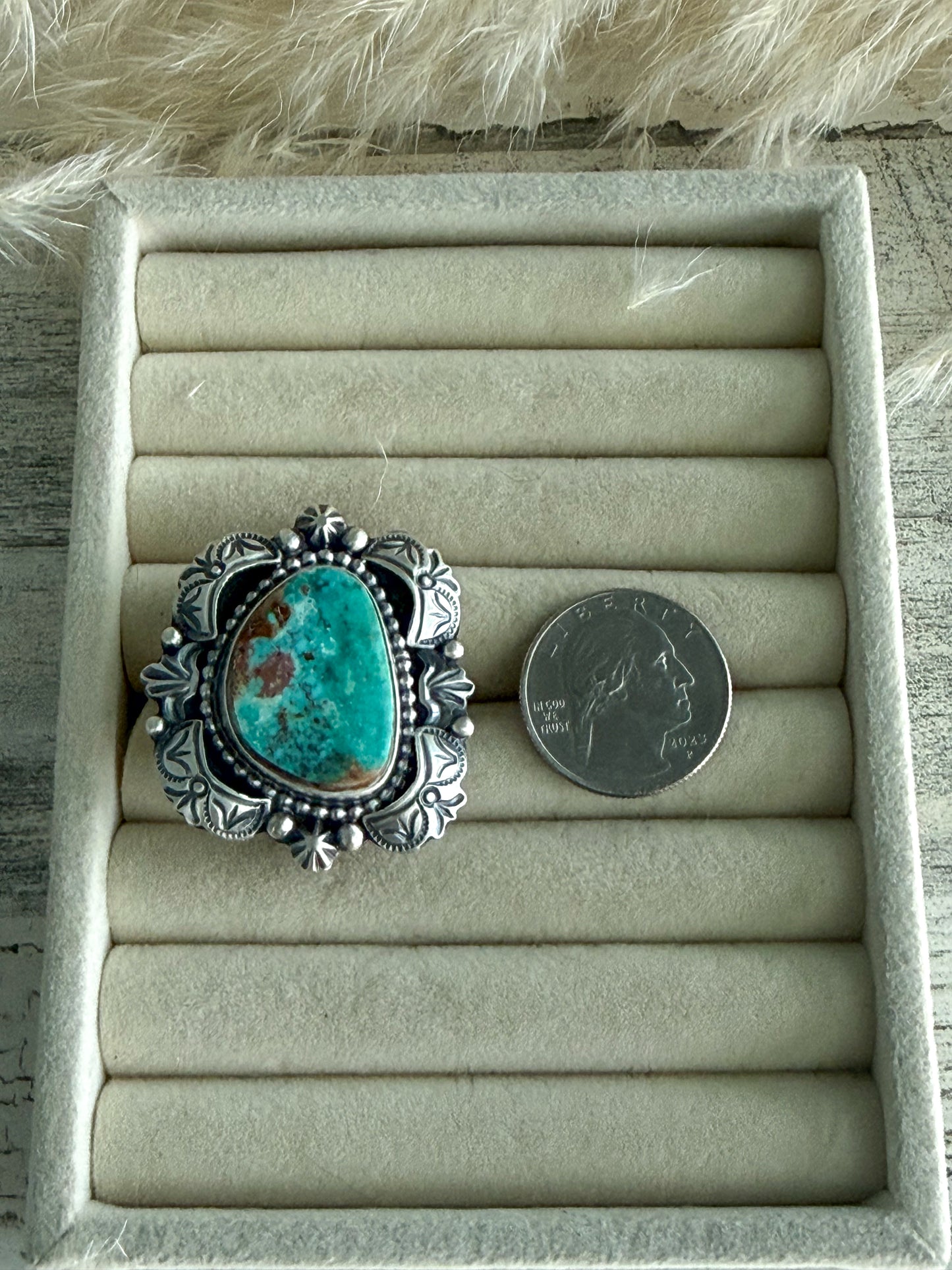 Native American Royston Turquoise Ring 8